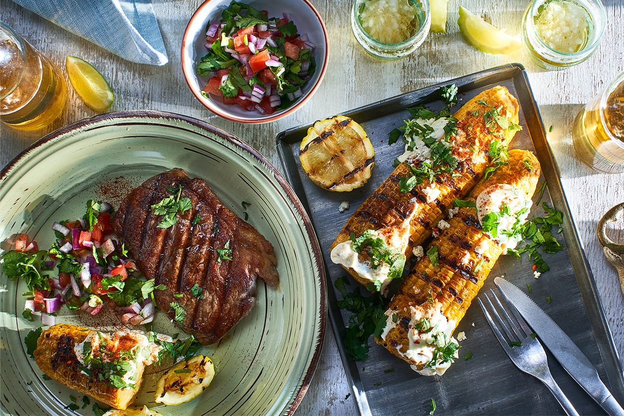 Porterhouse steak with mexican corn recipe