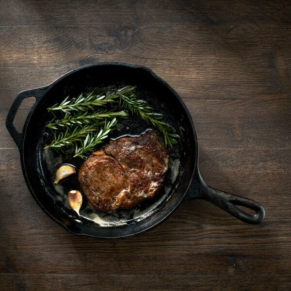 Wagyu Ribeye Steak in pan